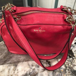 Pre-owned Kate Spade Handbag Magenta/Pink Pebbled Leather